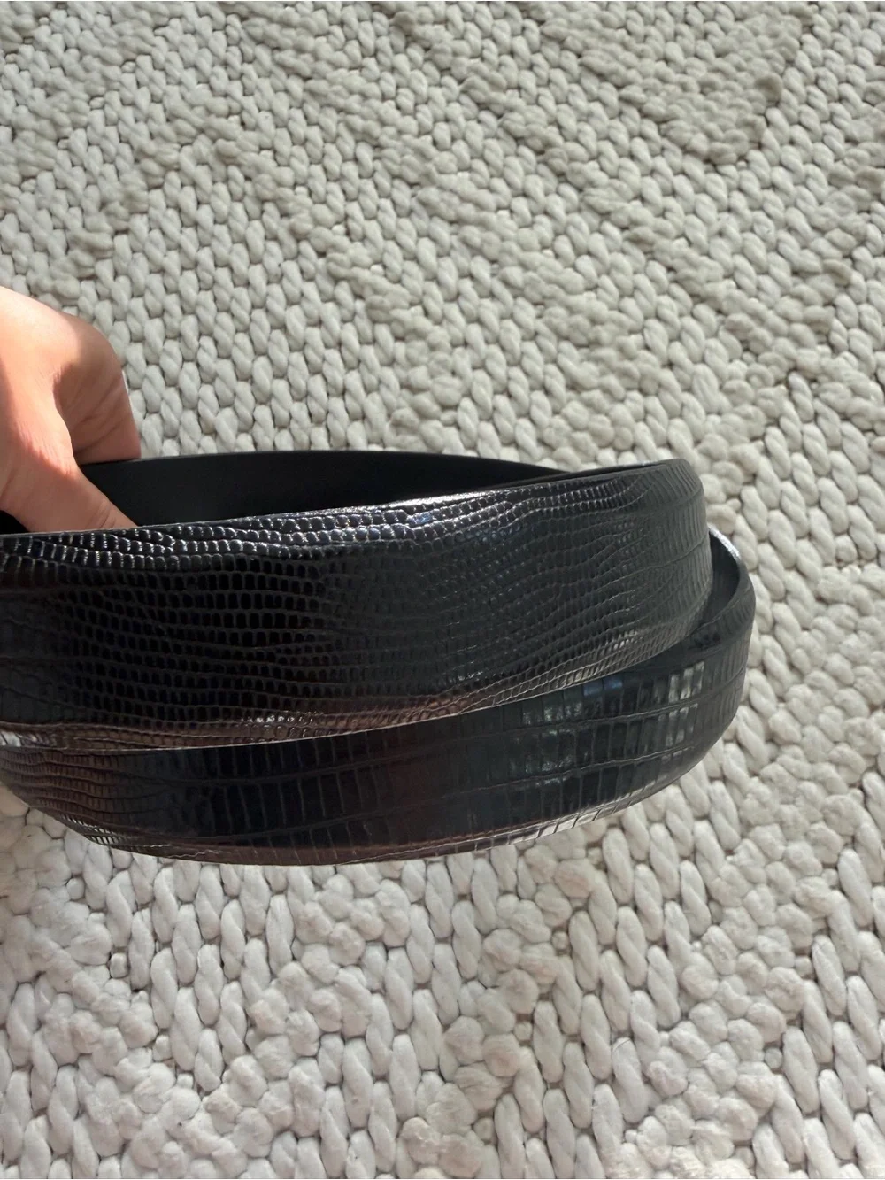 REMO TULLIANI Italian Black Calfskin Leather Belt Mens Size 40 30741 EUC VTG